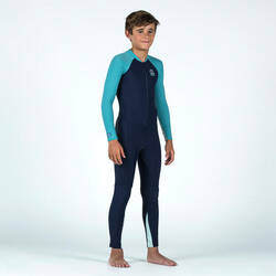 Boy's Swimsuit 100 Long Sleeves & Long Legs - Blue UV