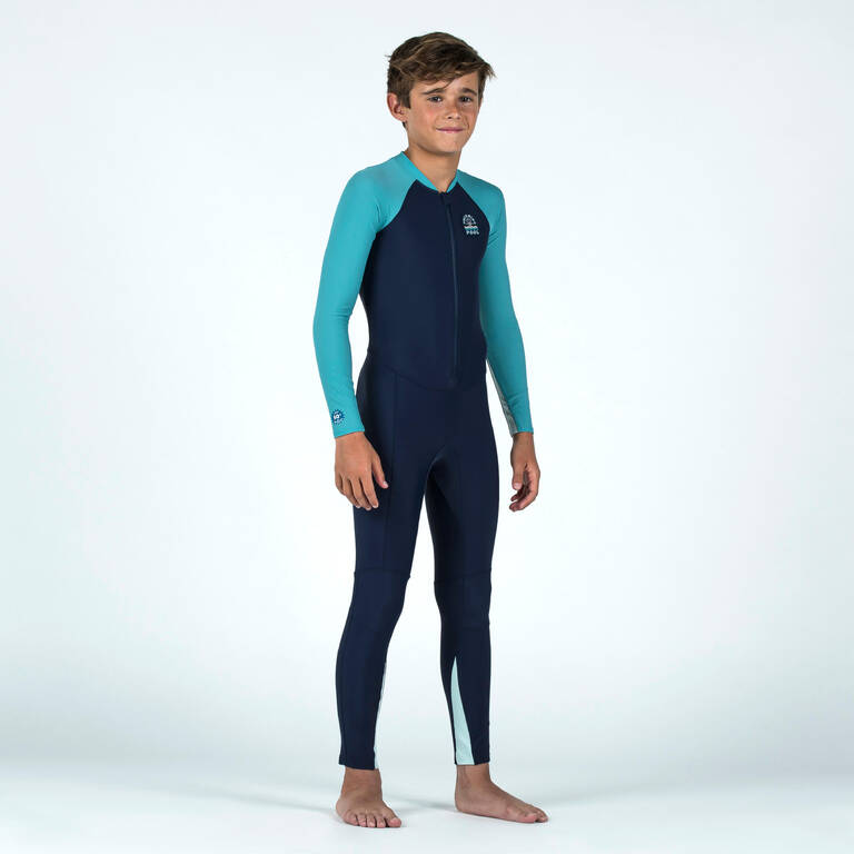 Boy's Swimsuit 100 Long Sleeves & Long Legs - Blue UV