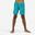 Lange zwemshort voor jongens 100 Long Smile turquoise/oranje