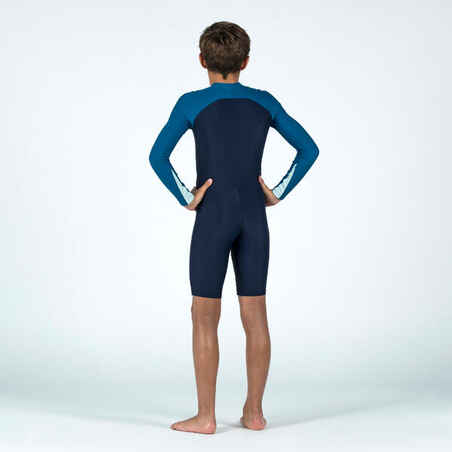 Berniukų trumpas plaukimo kostiumas „100“, mėlynas