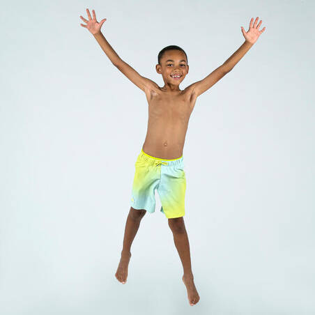 Boys’ Swimming Shorts - 100 Long - KMO Yellow