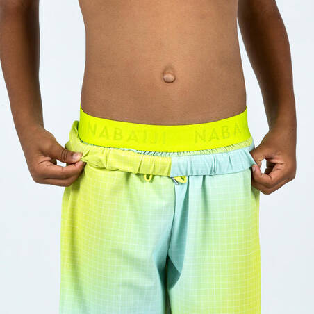 Boys’ Swimming Shorts - 100 Long - KMO Yellow