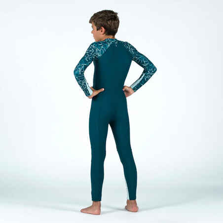 Boy's Swimsuit 100 Long Sleeves & Long Legs BANA - Green UV