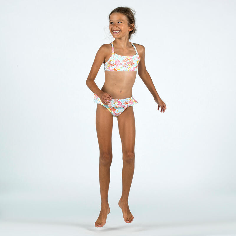 Bas de Maillot de Bain de Natation Lila Fille blanc Pantaï