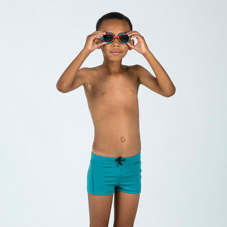 Окуляри дитячі XBASE для плавання з прозорими лінзами зелені/оранжеві