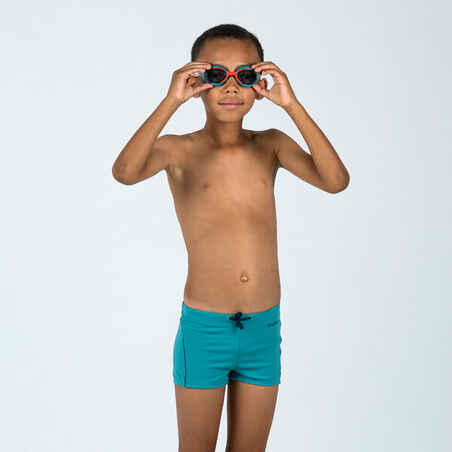 Swimming goggles XBASE - Clear lenses - Kids’ size - Green orange