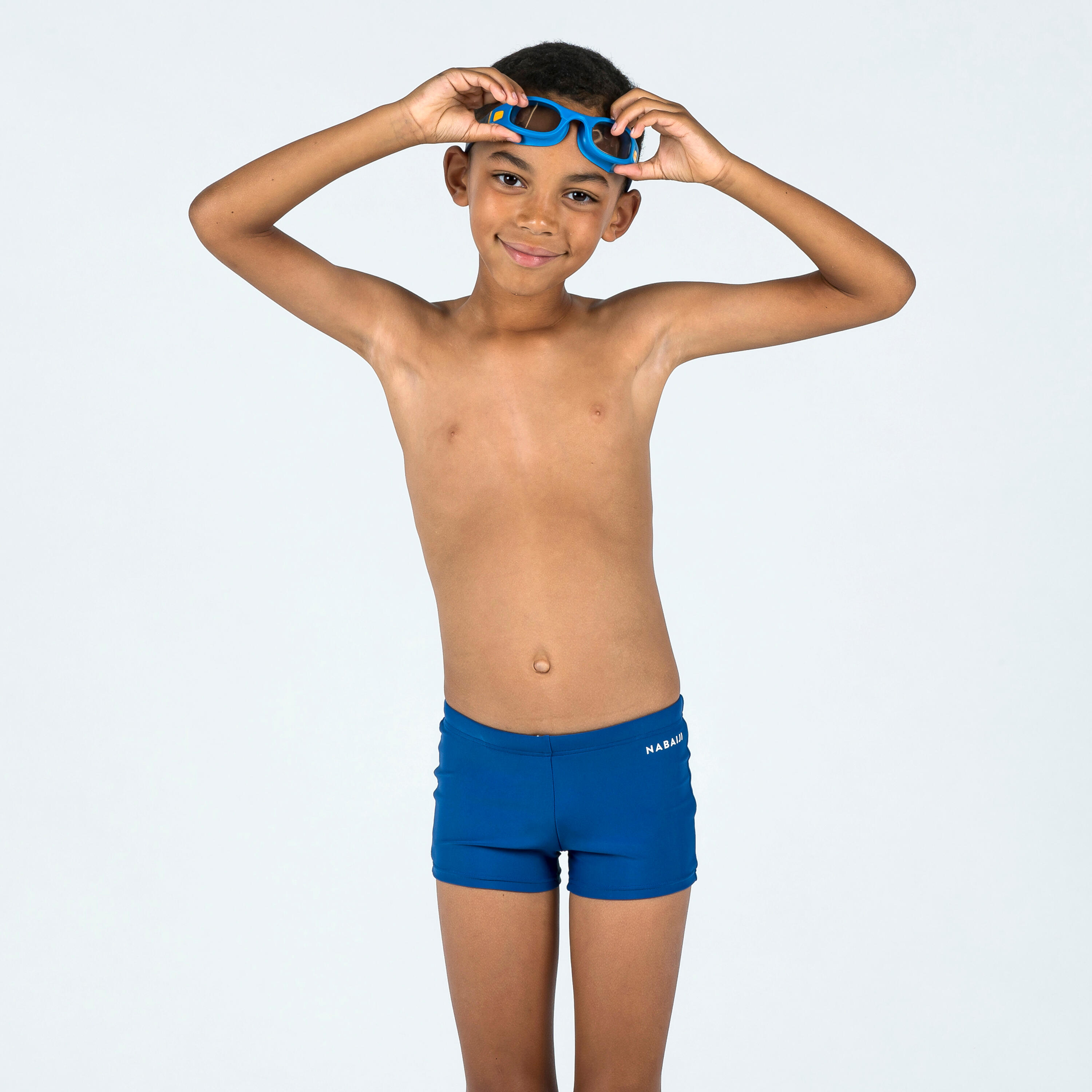 Badehose Boxer Jungen - 100 Basic blau 5/5