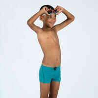 משקפת שחייה XBASE - עדשות שקופות - גודל לילדים - ירוק כתום