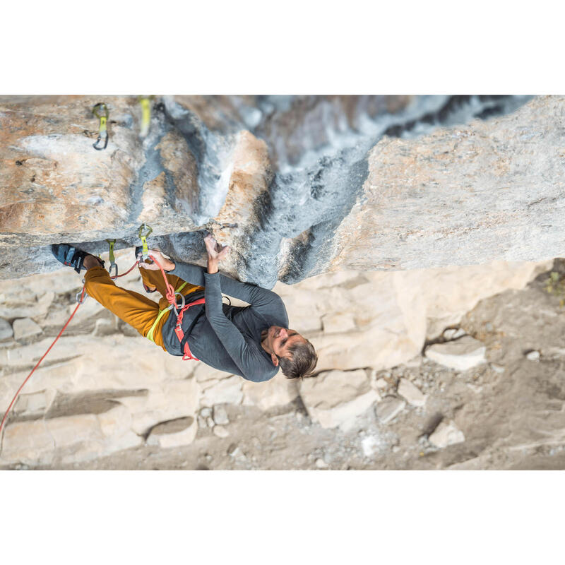 Bluză fără cusături conținut de lână merinos Alpinism Gri Bărbați