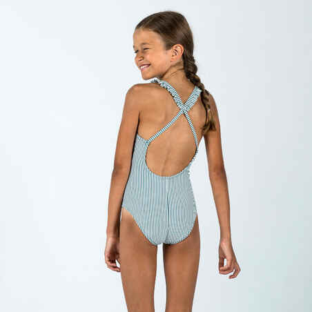 Mergaičių vientisas maudymosi kostiumėlis „Lanzarote“, rusvai žalsvas