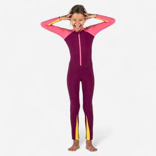 Girls’ long-sleeved swimsuit - UV Combiswim 100 - Pink Purple