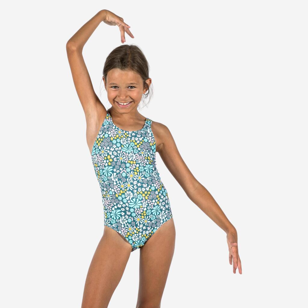 Maillot de bain de natation 1 pièce Fille VEGA PANTAI KAKI