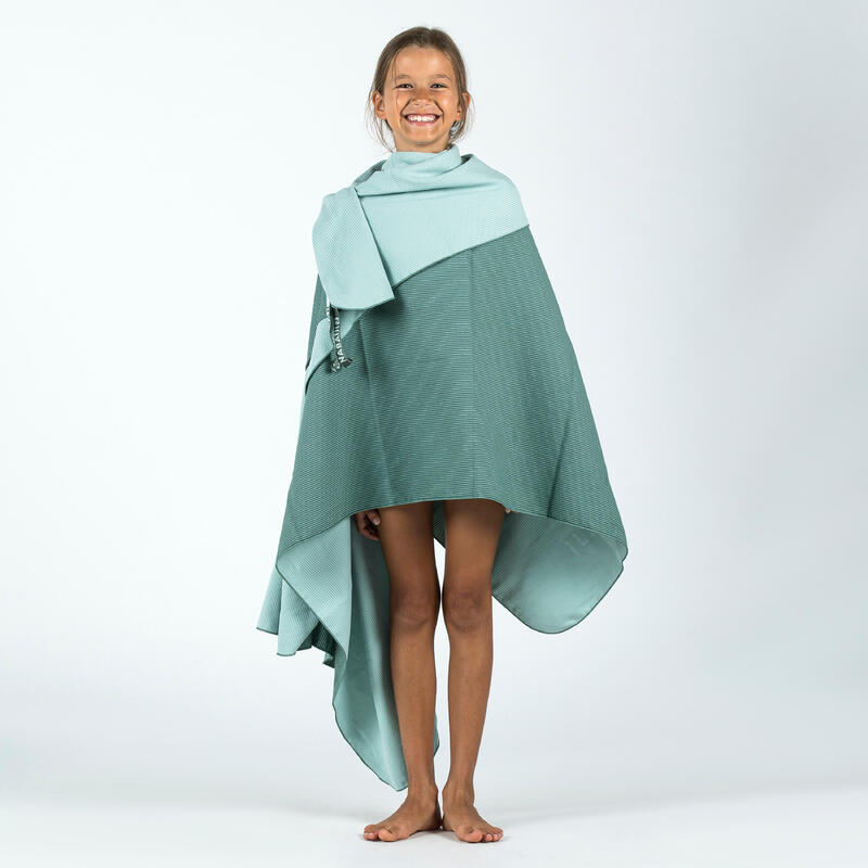 Microvezel handdoek geribbeld donkergroen groen maat XL 110 x 175 cm