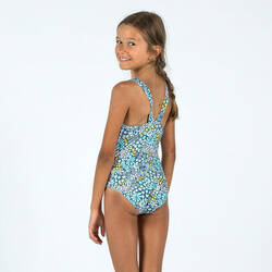 Girls' 1-piece Swimsuit VEGA PANTAI KHAKI