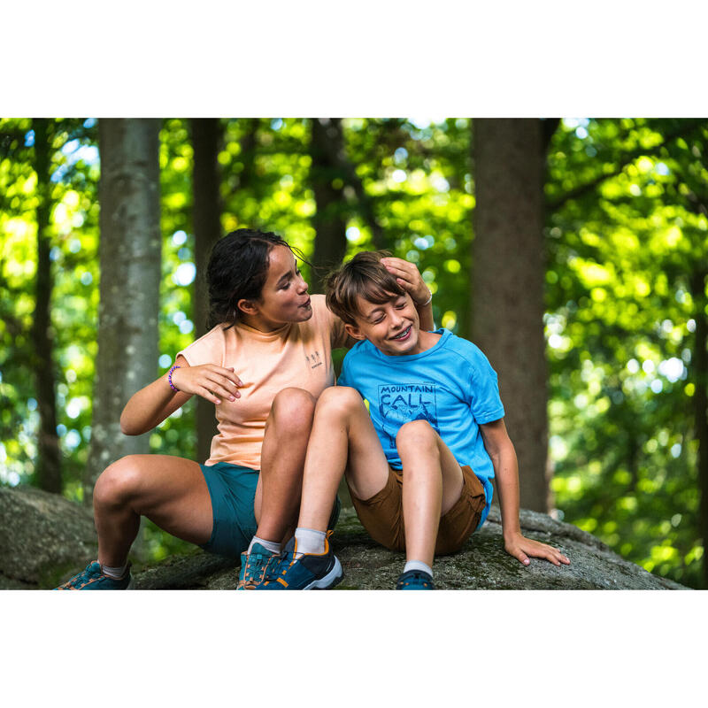 Short de randonnée enfant 7-15 ans, MH500 vert gris