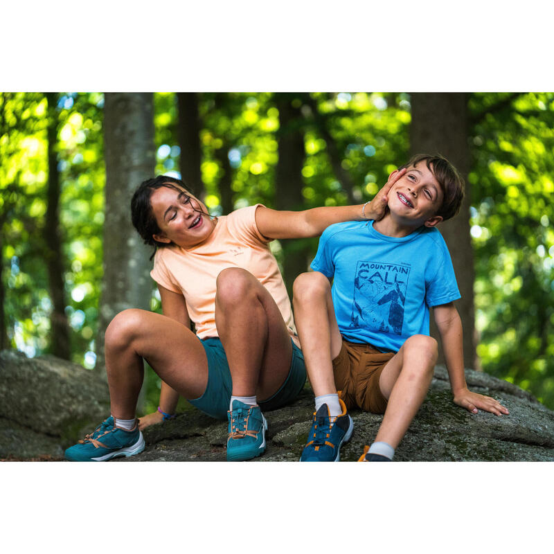 Tricou Drumeție NH100 Albastru Băieți 7-15 ani