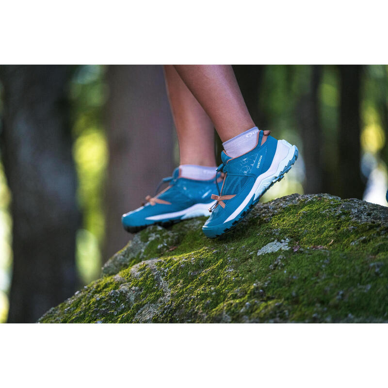 Încălțăminte joasă sistem încălțare rapidă Drumeție Crossrock Verde 35-38 Fete 