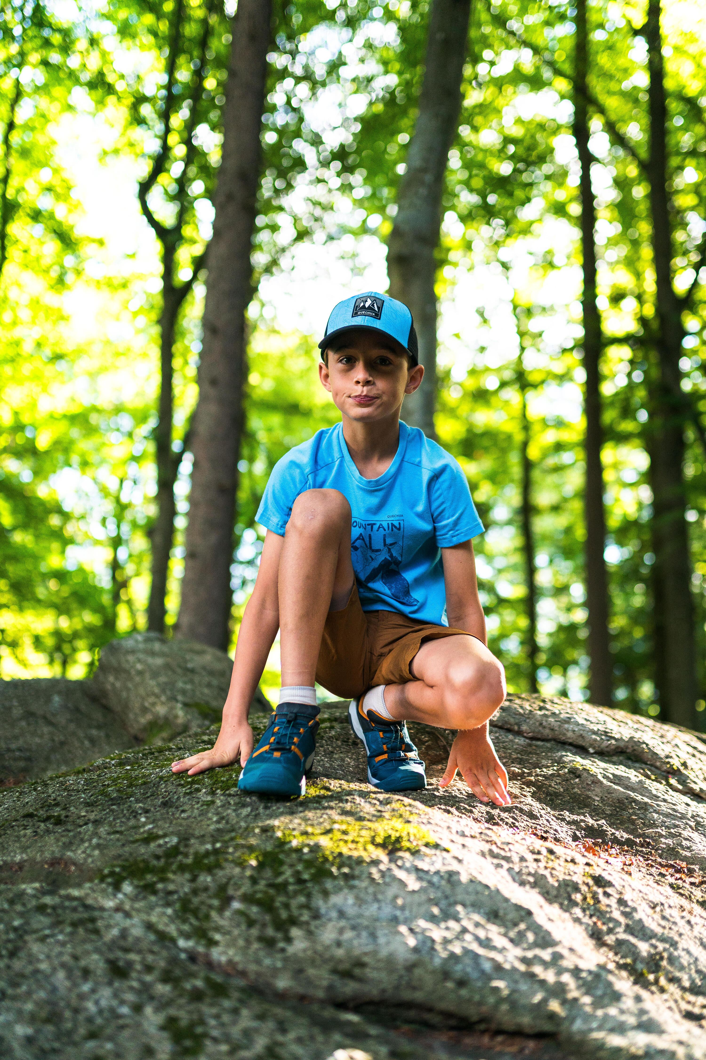 Wander-T-Shirt Kinder Grösse 122–170 - MH100 blau  10/11