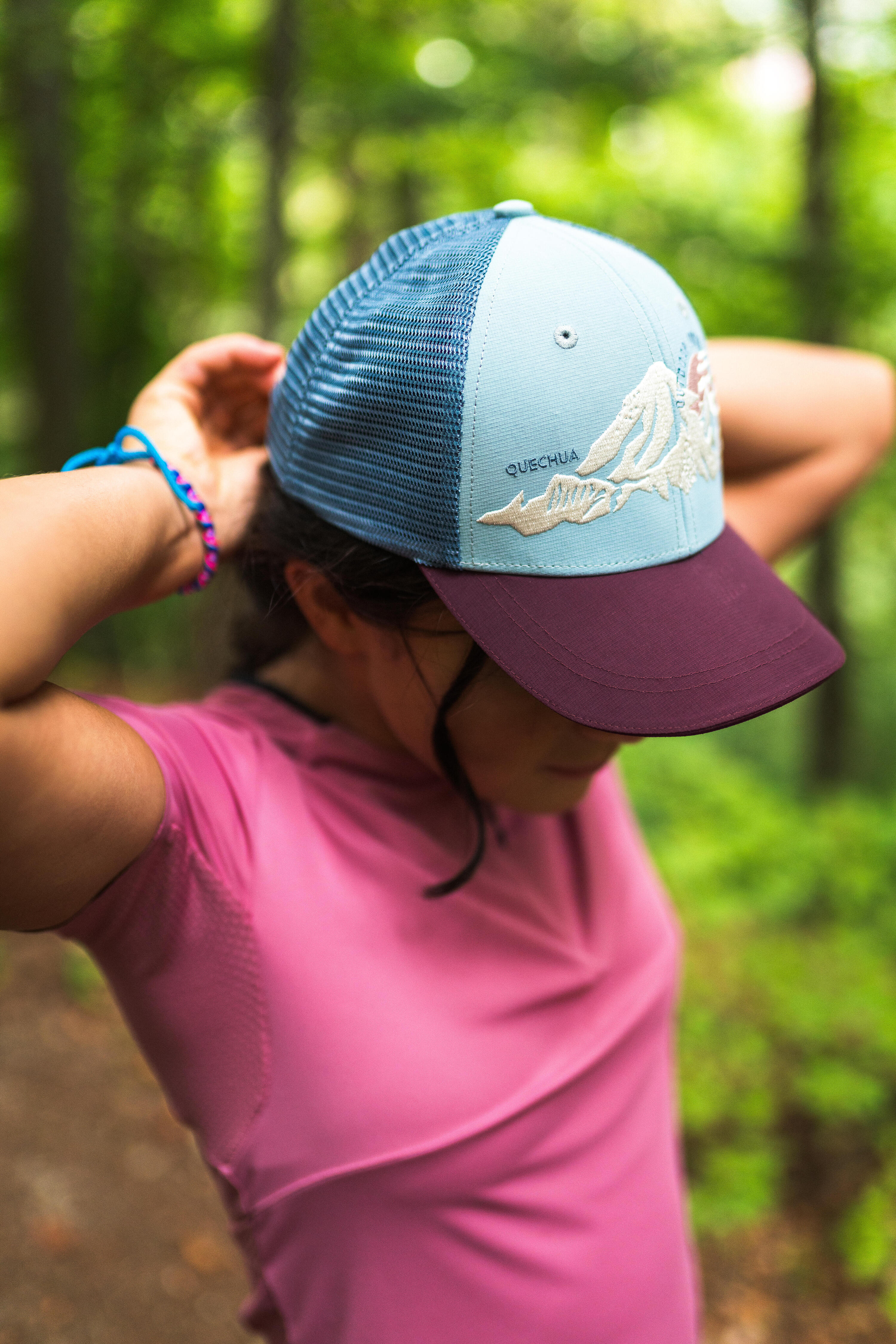 Casquette trucker enfant, mh100 bleue bordeau 10/13