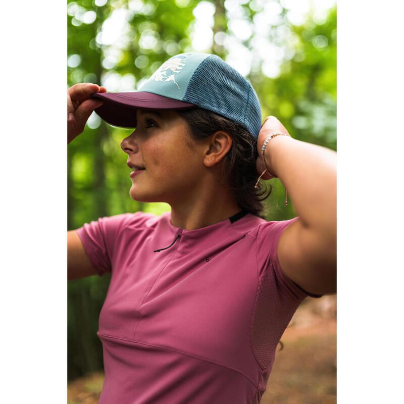 Çocuk Outdoor Trucker Şapka - Mavi/Bordo - mh100