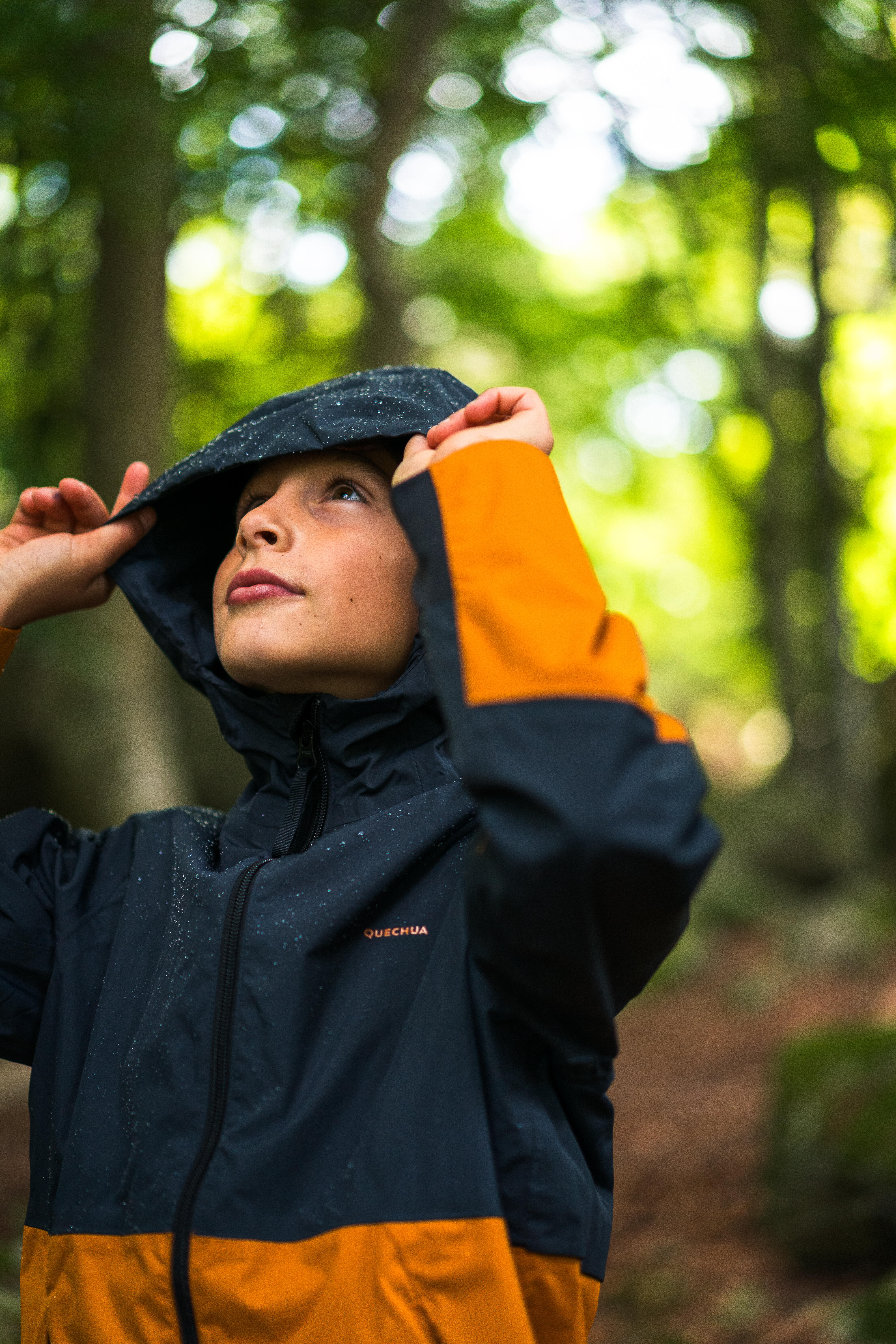 Kids’ Waterproof Jacket - MH 500 Grey - QUECHUA