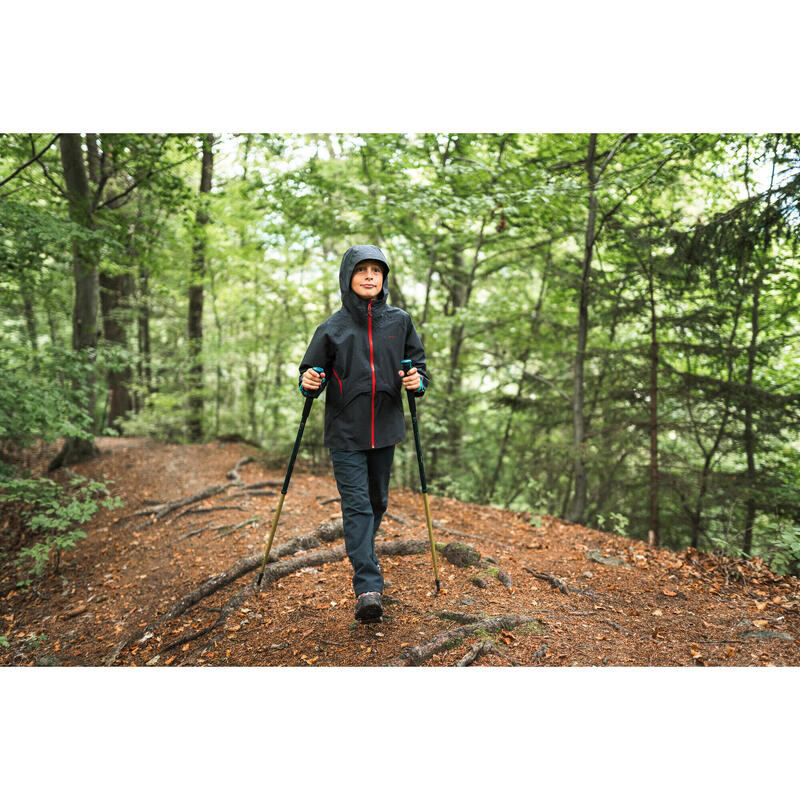 Pantalon Drumeție la munte MH550 Softshell Negru Băieți 7 -15 ani