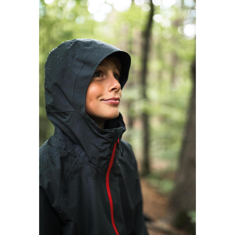 Wanderjacke Kinder wasserdicht - MH550 schwarz