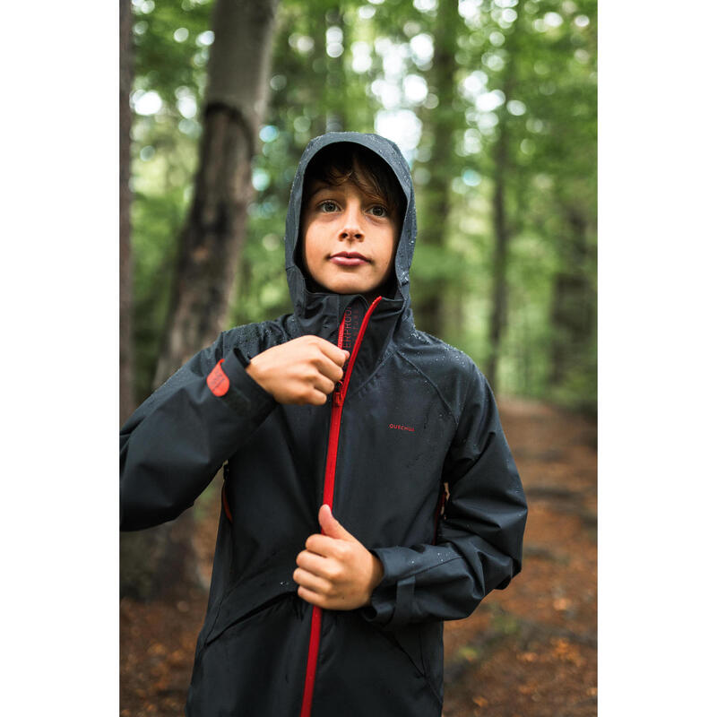 Regenjas voor wandelen MH550 zwart kinderen