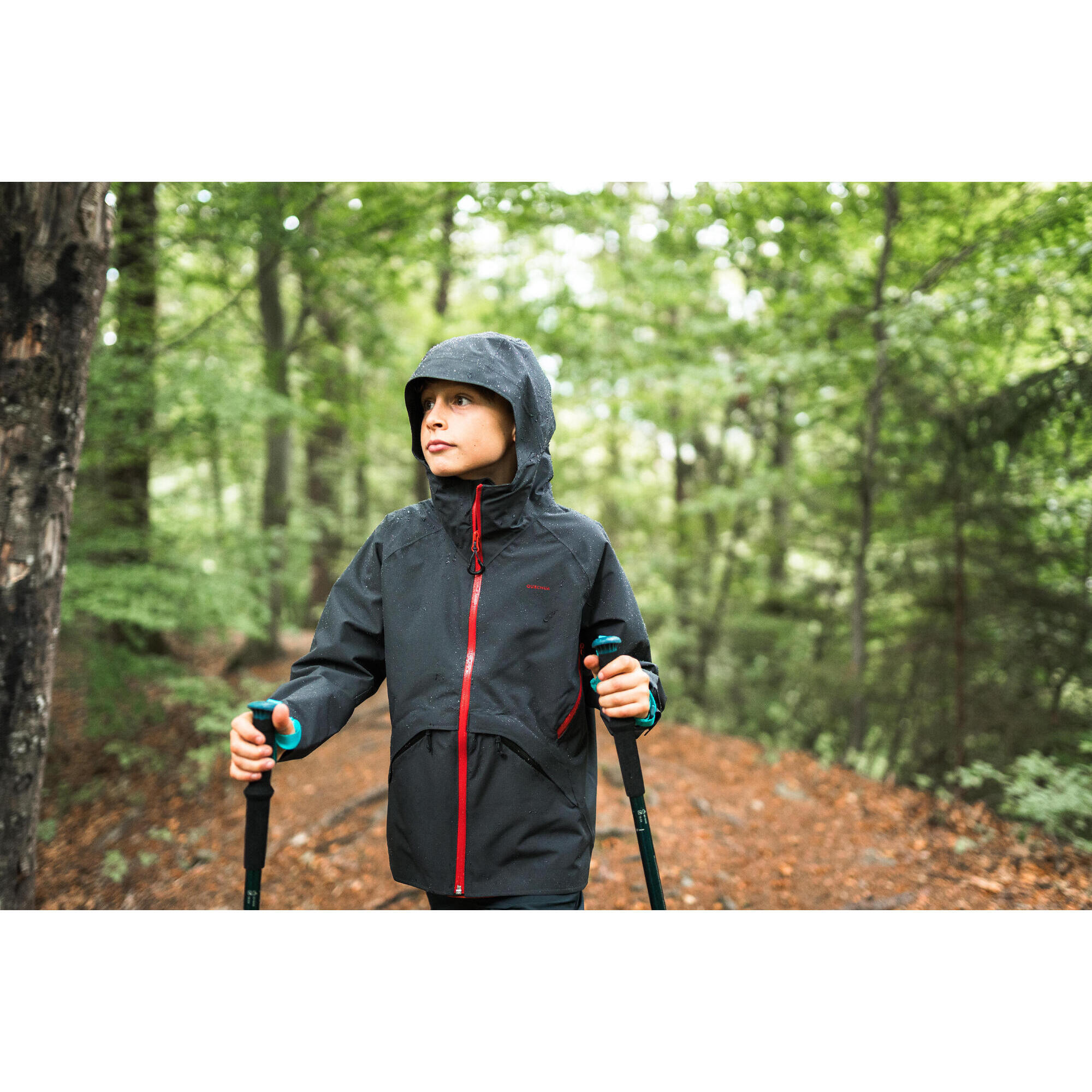 Waterproof hiking jacket - MH550 black - child