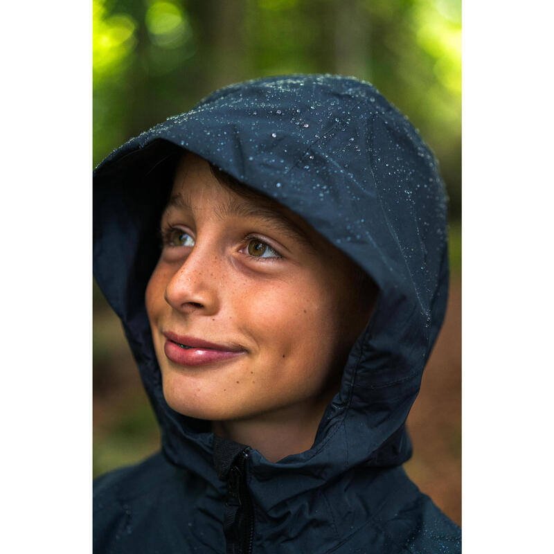 Veste imperméable de randonnée enfant 7-15 ans, MH500 girs ocre