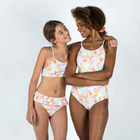 Girls’ Swimsuit Bottoms Lila Pantai - White