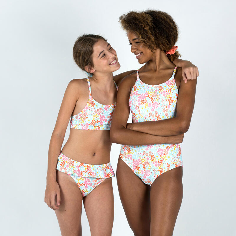 Bas de Maillot de Bain de Natation Lila Fille blanc Pantaï