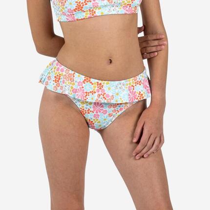 Bas de maillot de bain jupette natation Fille - 100 Lila luna bleu