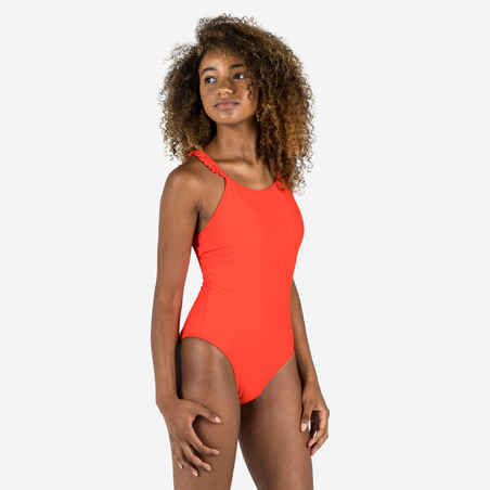 Vientisas maudymosi kostiumėlis mergaitėms „Lila Cobe“, raudonas