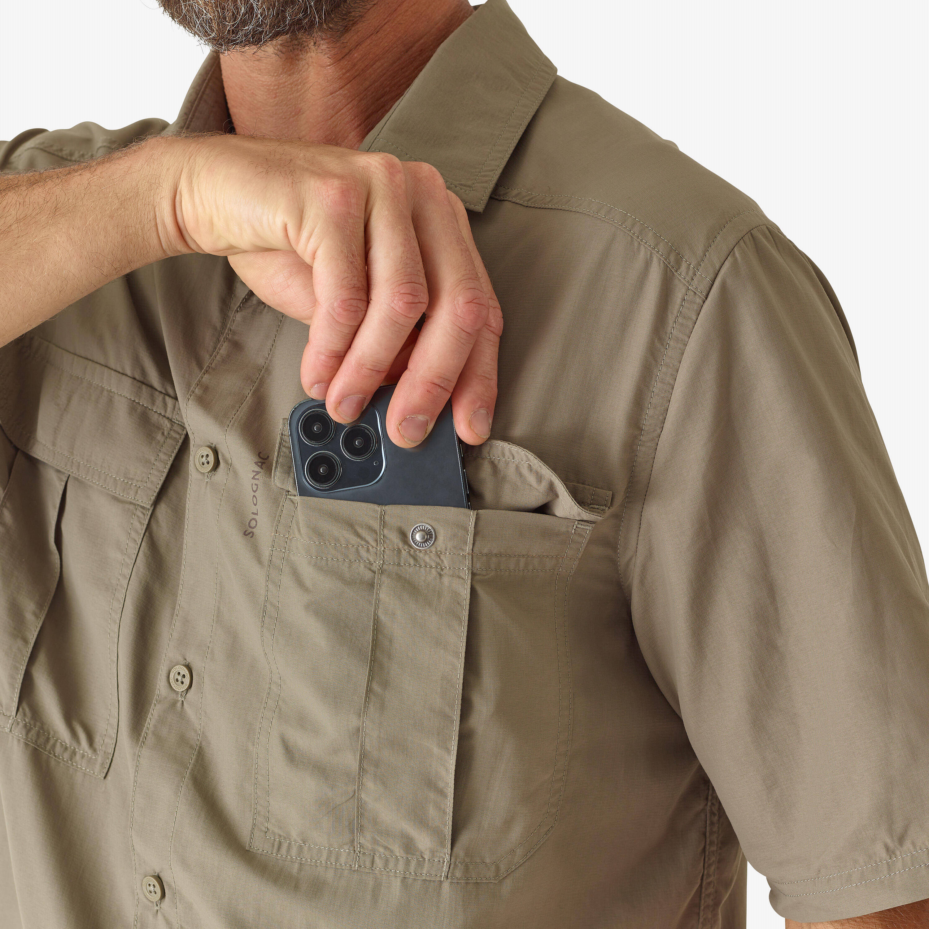 LIGHTWEIGHT SHORT-SLEEVED SHIRT 100 GREEN -  3