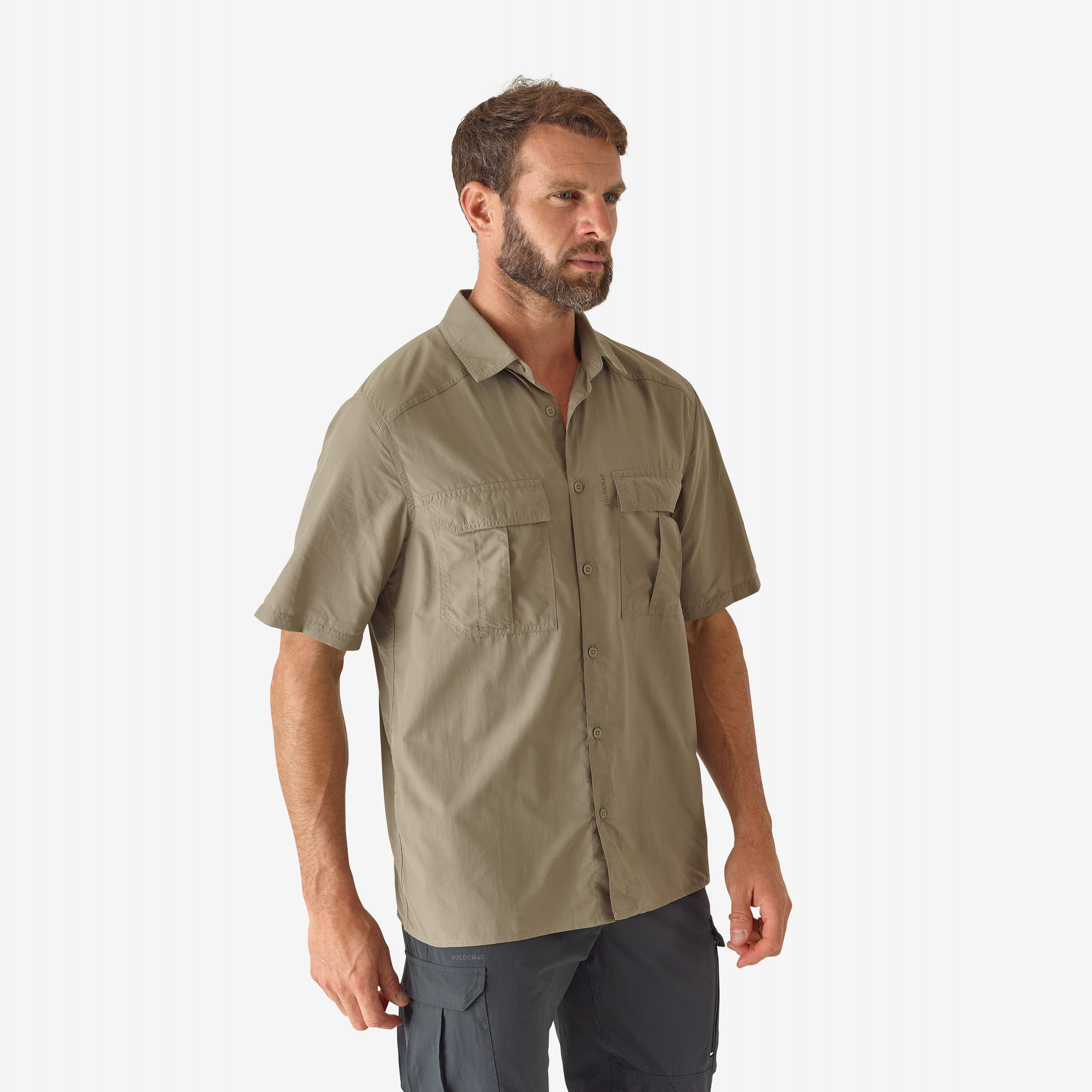 CAMICIA LEGGERA A MANICHE CORTE 100 VERDE