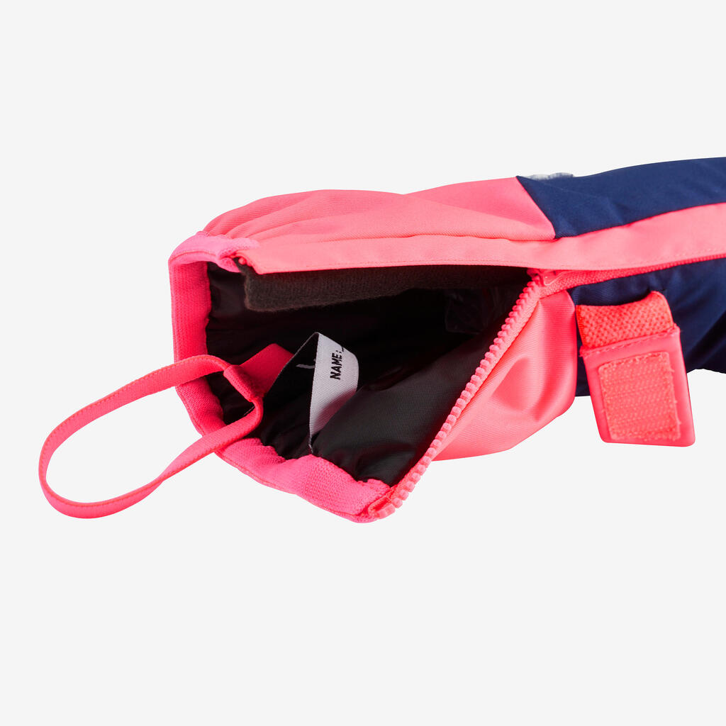 Skihandschuhe Fäustlinge Kinder warm wasserdicht - blau/gelb