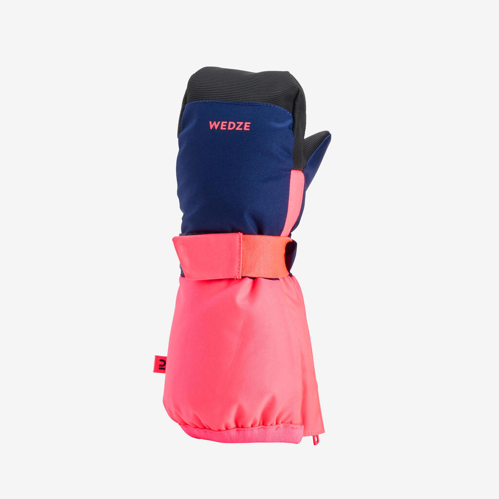 Skihandschuhe Fäustlinge Kinder warm wasserdicht - blau/gelb