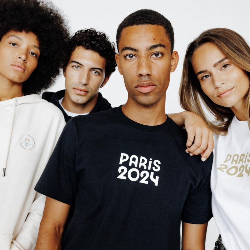 T-shirt manches courtes Paris 2024 Celebrate essentiel adulte blanc