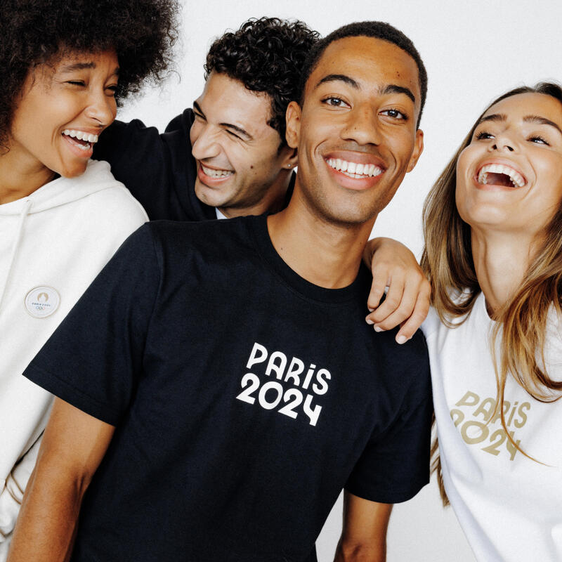T-shirt manches courtes Paris 2024 Celebrate essentiel adulte blanc