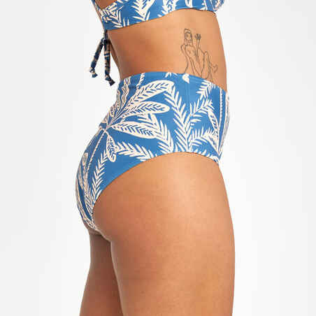 Women's high-waisted briefs swimsuit bottoms - Romi palmer blue