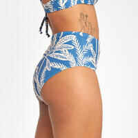 Women's high-waisted briefs swimsuit bottoms - Romi palmer blue