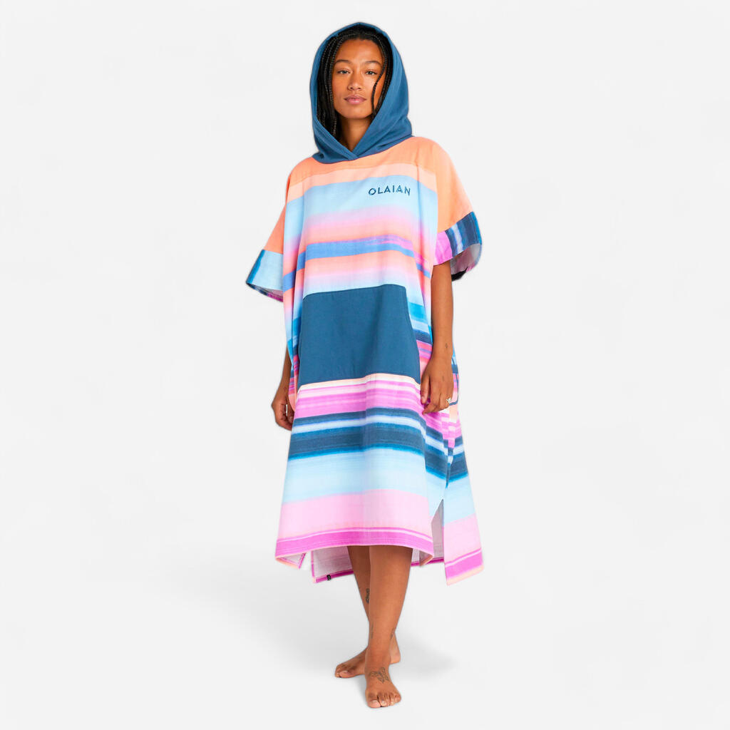 Adult Surf Poncho from 150 cm - 500 Sunset pink