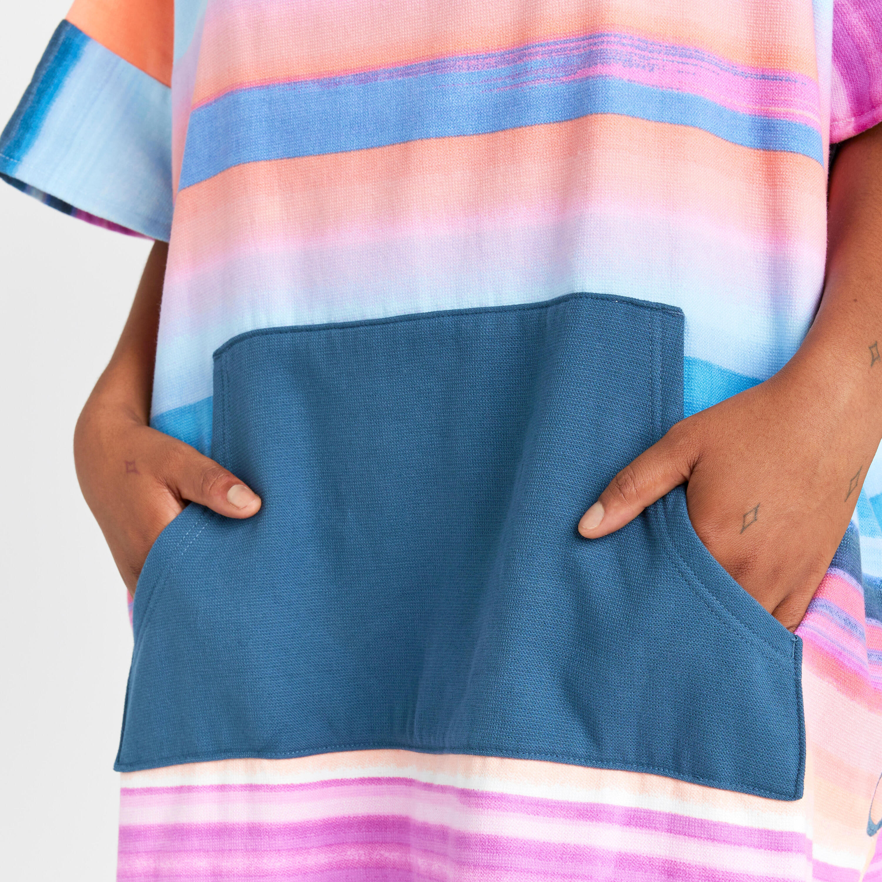 Surfponcho voor volwassenen - 500 Sunset roze 5/6