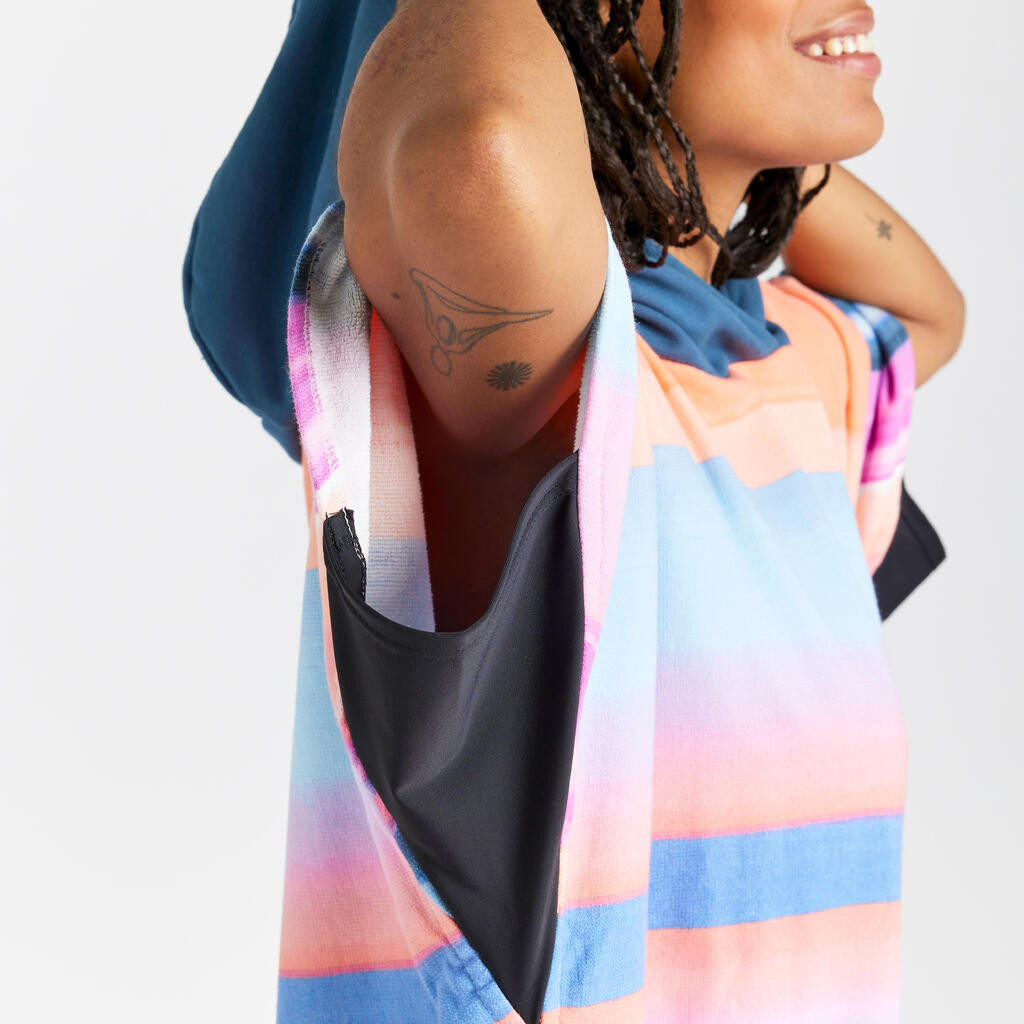 Adult Surf Poncho from 150 cm - 500 Sunset pink