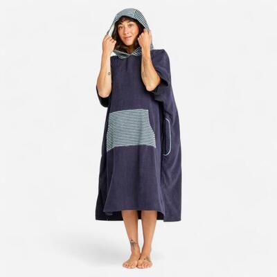 Poncho surf adulto 900 FISH blu-grigio
