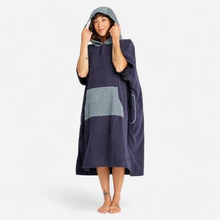 Surf-Poncho Damen/Herren ab 150 cm 900 Fish blau/grau