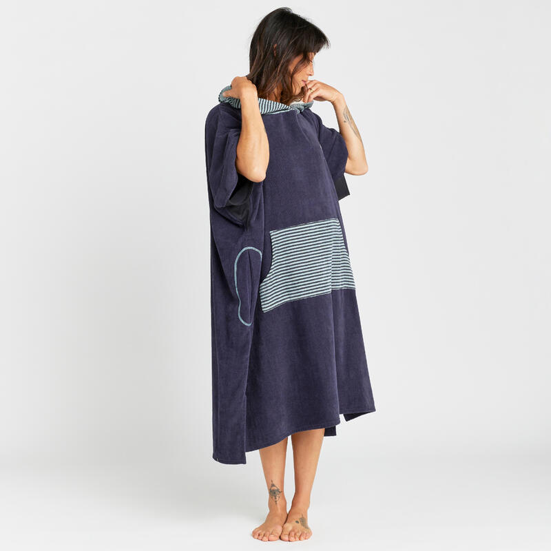 Poncho de surf Adulto - 900 Fish azul cinzento