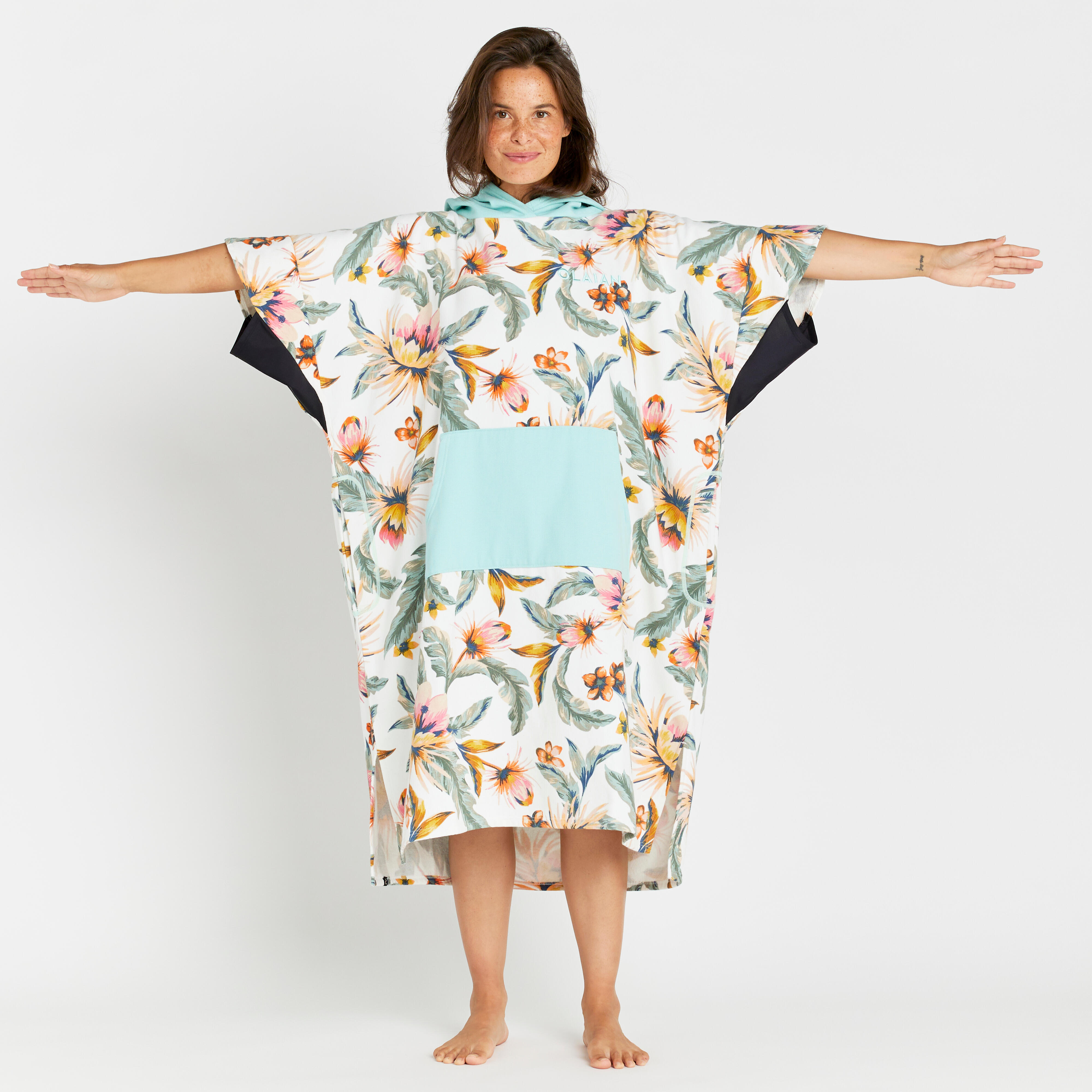 Poncho da surf per adulti - 500 Belly bianco