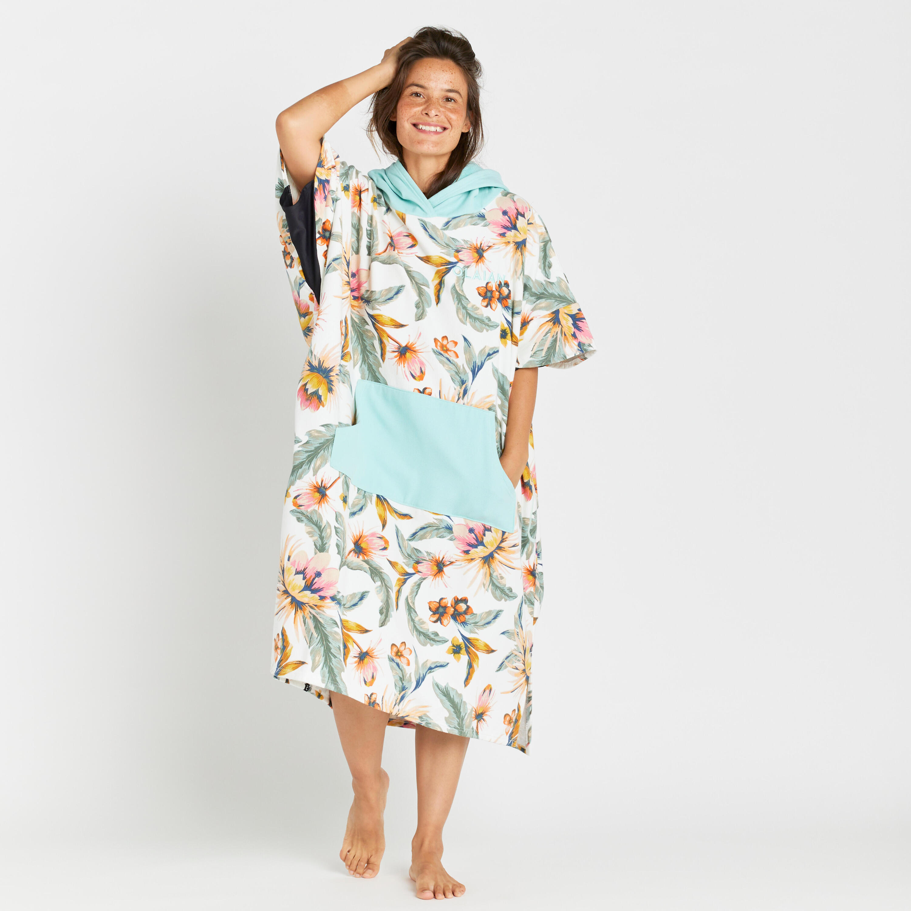 OLAIAN Adult Surf Poncho - 500 Belly white